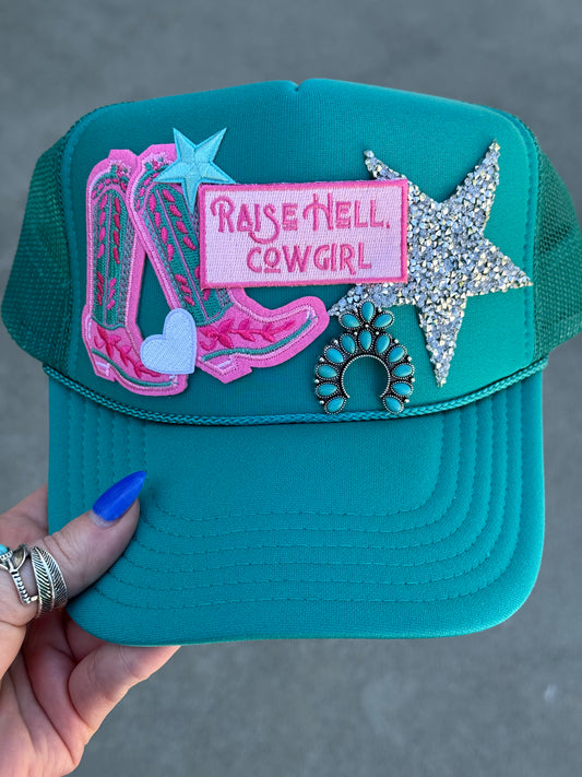 Raise Hell Cowgirl Trucker Hat